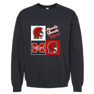 Squares Trojans  - Softstyle® Crewneck Sweatshirt Thumbnail
