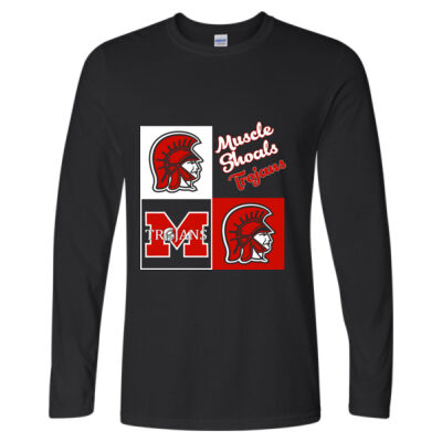 Squares Trojans  - Softstyle Long Sleeve T-Shirt Thumbnail