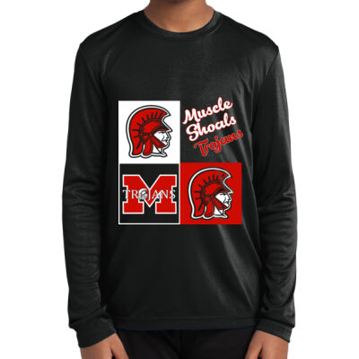 Squares Trojans  - Youth Long Sleeve PosiCharge ® Competitor Tee Thumbnail