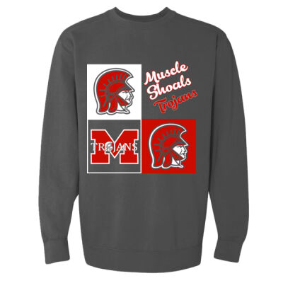 Squares Trojans  - Garment Dyed Ringspun Crewneck Sweatshirt Thumbnail