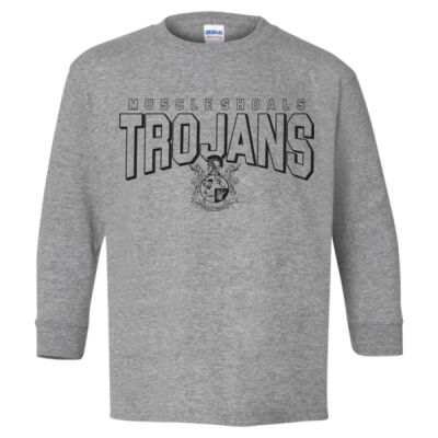 Trojans Crest  - Heavy Cotton Youth Long Sleeve T-Shirt Thumbnail