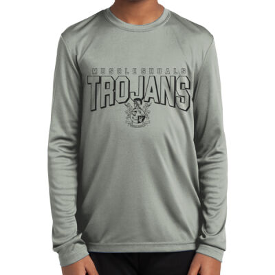 Trojans Crest  - Youth Long Sleeve PosiCharge ® Competitor Tee Thumbnail