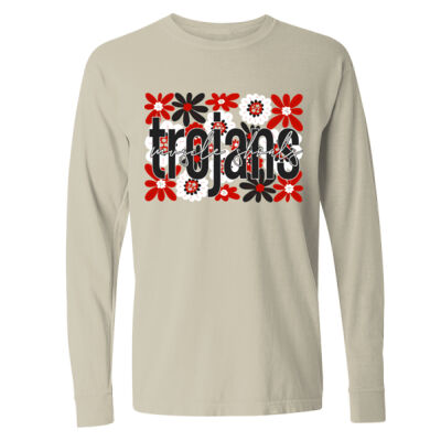 Flowers  - Garment Dyed Heavyweight Ringspun Long Sleeve T-Shirt Thumbnail